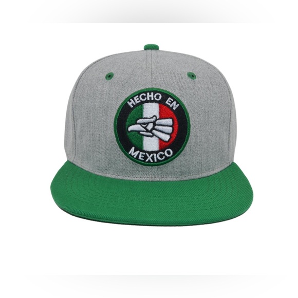 Hecho en Mexico Flat Bill Hat, Mexican Eagle Aguila Ballcap, Embroidered Made in - Picture 6 of 13